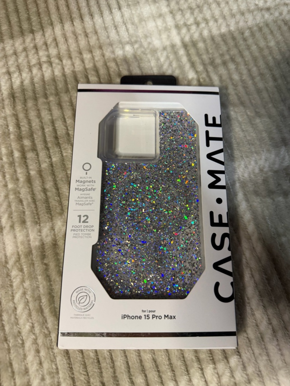 case-mate Silver Glitter MagSafe Case for iPhone 15 Pro Max